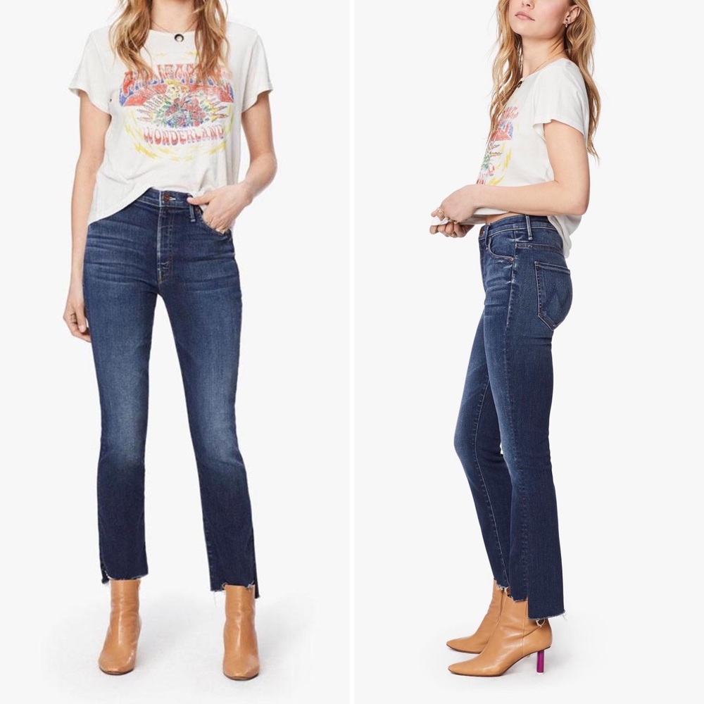 MOTHER Dark Blue Ankle Jeans